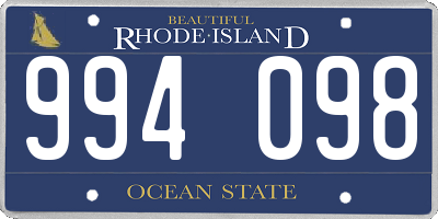 RI license plate 994098