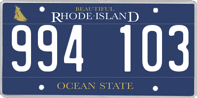 RI license plate 994103