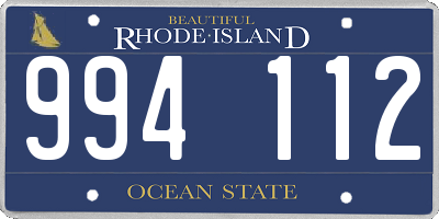 RI license plate 994112