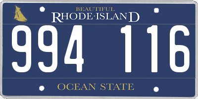 RI license plate 994116