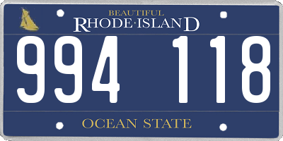 RI license plate 994118