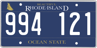 RI license plate 994121