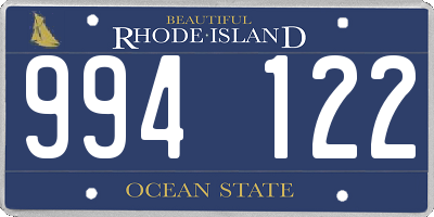 RI license plate 994122