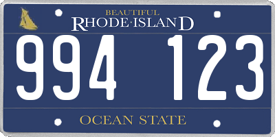 RI license plate 994123