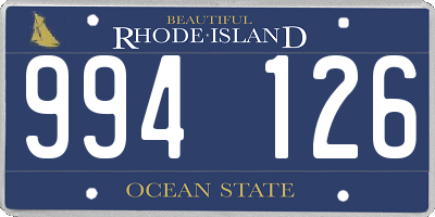 RI license plate 994126