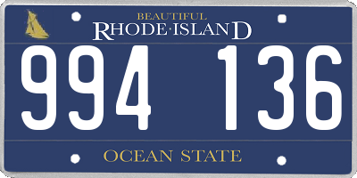 RI license plate 994136