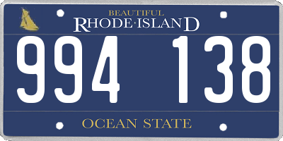 RI license plate 994138