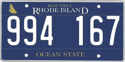 RI license plate 994167