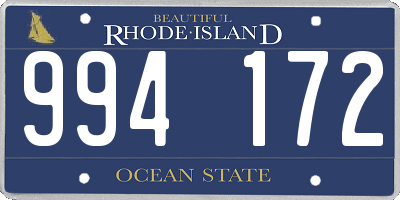 RI license plate 994172