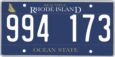 RI license plate 994173