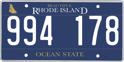 RI license plate 994178