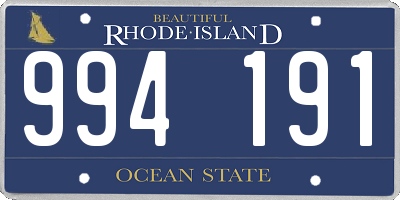 RI license plate 994191