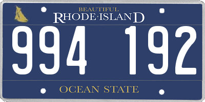 RI license plate 994192