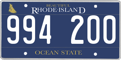 RI license plate 994200