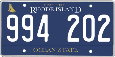 RI license plate 994202