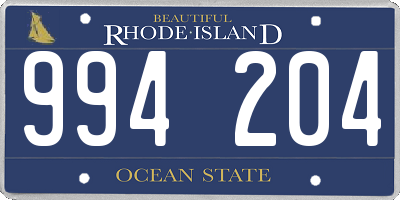 RI license plate 994204