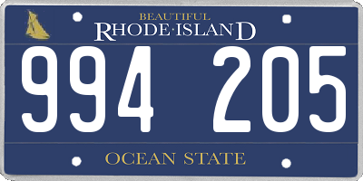 RI license plate 994205