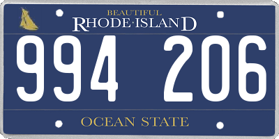 RI license plate 994206