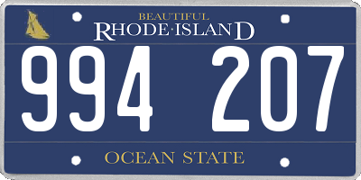 RI license plate 994207