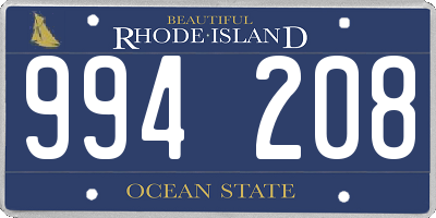 RI license plate 994208