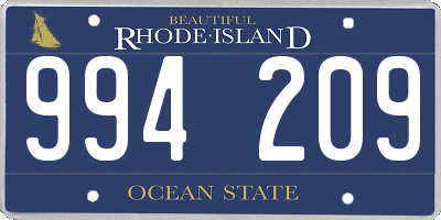 RI license plate 994209