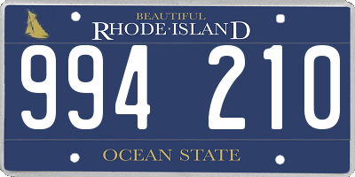 RI license plate 994210