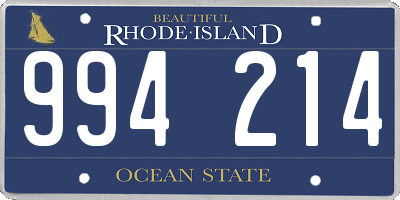 RI license plate 994214