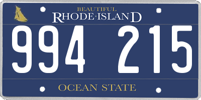 RI license plate 994215