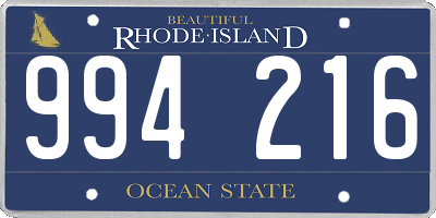 RI license plate 994216