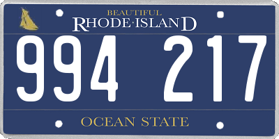 RI license plate 994217