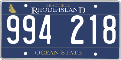 RI license plate 994218