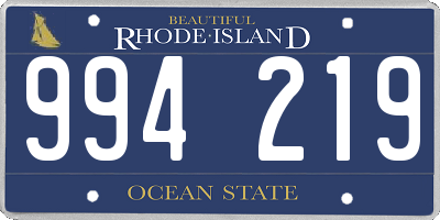 RI license plate 994219