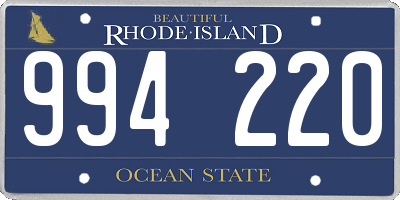 RI license plate 994220
