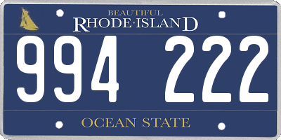 RI license plate 994222