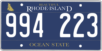 RI license plate 994223