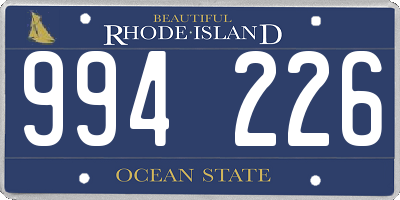 RI license plate 994226