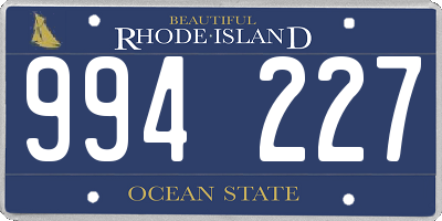RI license plate 994227