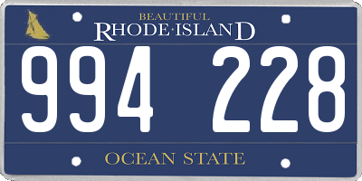 RI license plate 994228