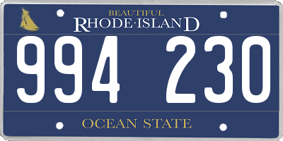 RI license plate 994230