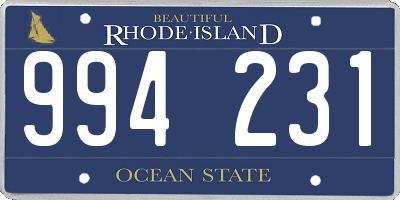 RI license plate 994231