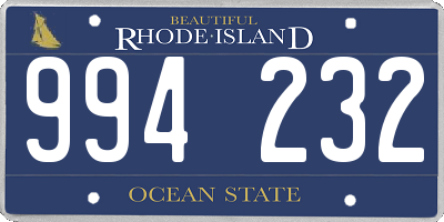 RI license plate 994232