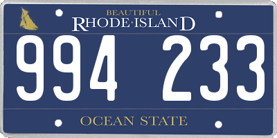 RI license plate 994233