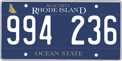 RI license plate 994236