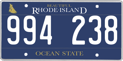 RI license plate 994238