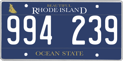 RI license plate 994239