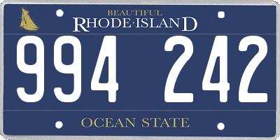 RI license plate 994242