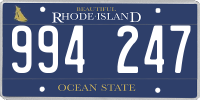 RI license plate 994247