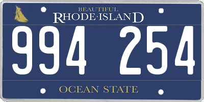 RI license plate 994254