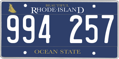 RI license plate 994257