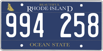 RI license plate 994258